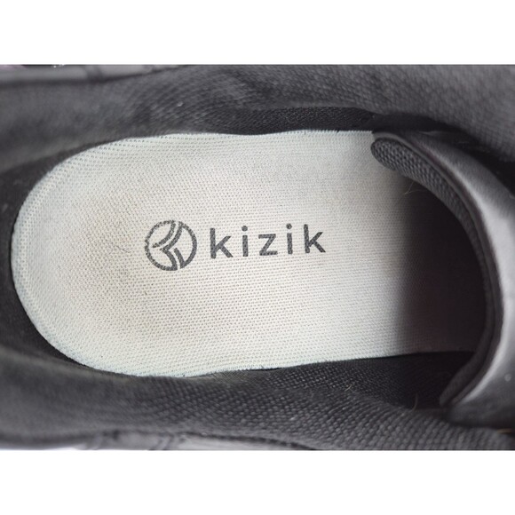 Kizik Vegas Hands Free Sneakers Walking Shoes  Black Leather Size Mens 8 Wide